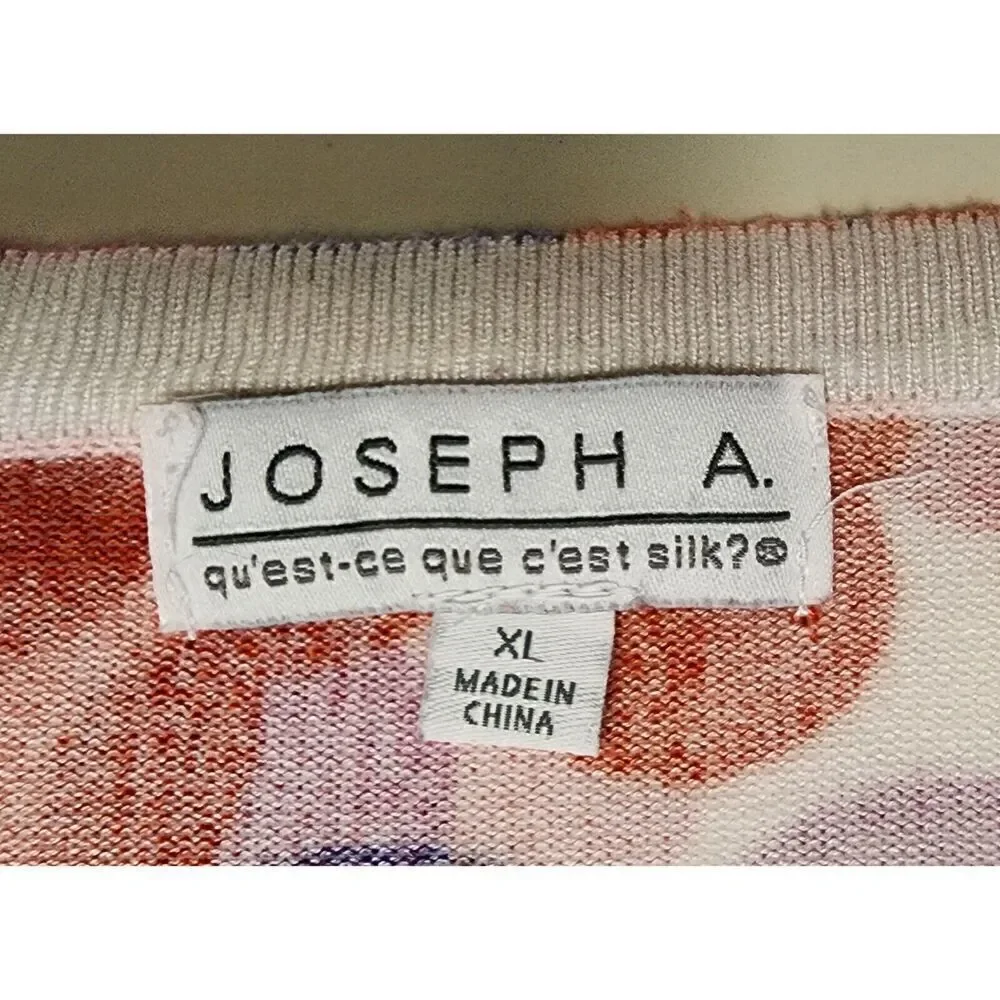 Joseph A Boat Neck Colorblock Sweater Multicolor Dots XL